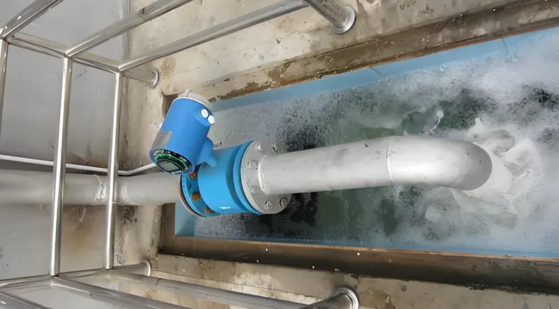 Потік стічних вод, виміряний магметром Wastewater flow measured by magmeter
